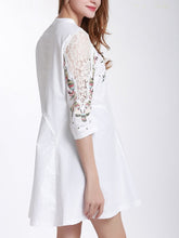 Load image into Gallery viewer, Heavy Embroidery Lace Stitching Slim Slimming Seven-point Sleeve Bottom SkirtV