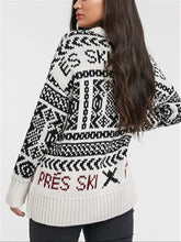 Load image into Gallery viewer,  Vintage Jacquard Lazy Wind Loose Round Neck Pullover Knit Sweater