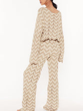 Load image into Gallery viewer, Loose Casual Striped Top Pants Knitted Suit