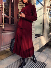 Load image into Gallery viewer, Casual Pleated Skirt Solid Color Set