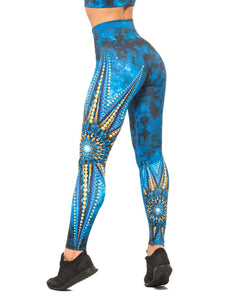 Golden Mandala Print High Waist Raise Fitness Yoga Tights