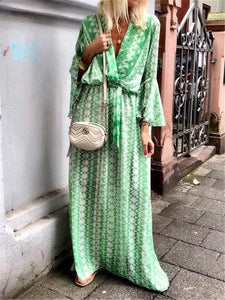 Bohemian Vintage Loose Print Dress