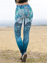 Load image into Gallery viewer, Feather Scale Print High Waist Sports Yoga Leggings