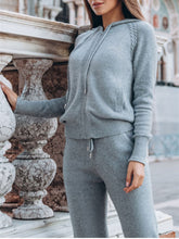 Load image into Gallery viewer, Hooded Zipper Two-piece Suit