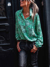 Load image into Gallery viewer, Fashion Trendy Printed Long Sleeve Loose Green Blouses