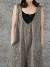 Load image into Gallery viewer, Casual Cotton Linen Pocket Jumpsuits