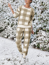 Load image into Gallery viewer, Loose Long Sleeve Plaid Casual Set