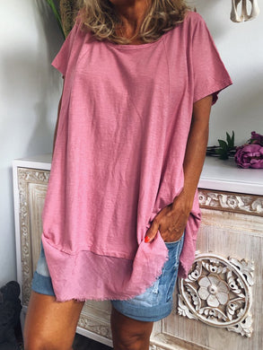 Solid Color Short Sleeve T-Shirt