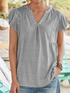 Short Sleeve Cotton V Neck Shirts T-shirts