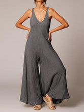 Load image into Gallery viewer, Plus Size Women Solid Sleeveless U-neck Casual Jumpsuits