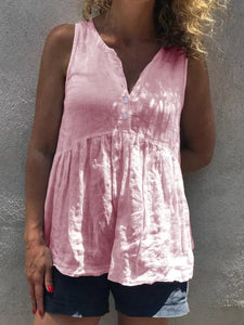 Buttoned Down Sleeveless Tank Top