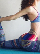 Load image into Gallery viewer, Retro Fashion Striped Print Hip Yoga Pants