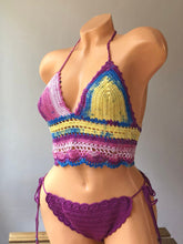 Load image into Gallery viewer, Retro Sexy Personality Knit Contrast Halter Bikini