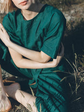 Load image into Gallery viewer, Solid Color Linen Lace-Up Jumpsuit with Pockets