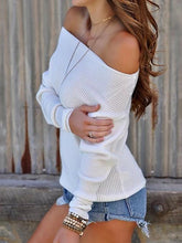 Load image into Gallery viewer, Long Sleeve Off Shoulder Sweaters