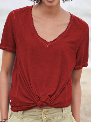 Solid Color All-Match Short-Sleeved T-Shirt