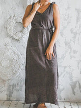 Load image into Gallery viewer, Plain Casual V Neck Sleeveless Linen Dresses
