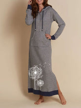 Load image into Gallery viewer, Printed Loose Hooded Long Sleeve Dress