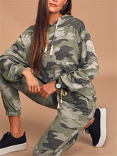 Load image into Gallery viewer, Fashion Casual Loose Hooded Top Pants Camouflage Suit