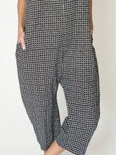 Load image into Gallery viewer, Loose Sleeveless Round Neck Plaid Print Jumpsuit