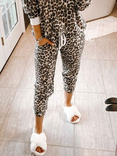 Load image into Gallery viewer, Casual Fashion Round Neck Leopard Print Set