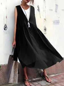 Loose Casual Big Swing V-neck Dress