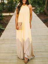 Load image into Gallery viewer, Women Bohemian Contrast Backless Sleeveless Maxi Dress