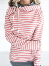 Load image into Gallery viewer, Striped Stitching Hoodie Pocket Sweatshirt