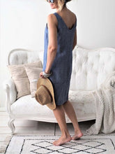 Load image into Gallery viewer, Solid Color Sleeveless Loose Dress