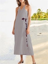 Load image into Gallery viewer, Fashion Simple Leopard Print Stitching Maxi Dresses