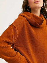 Load image into Gallery viewer, Orange Turtleneck Knitted Long Sleeve Hem Split Set