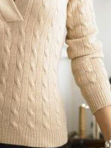 Shirt Collar Casual Long Sleeve Sweater