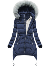 Load image into Gallery viewer, Hooded Pocket Warm Down Coat