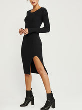 Load image into Gallery viewer, Boat Neck Midi Sweater Dress