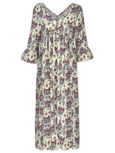 Load image into Gallery viewer, Printed V-neck Long Sleeve Dress