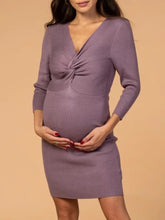 Load image into Gallery viewer, Open Front Twist Maternity Dress