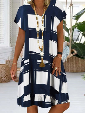 Printed Short Sleeve Dress
