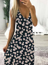 Load image into Gallery viewer, V-neck Dress with Chrysanthemum Print