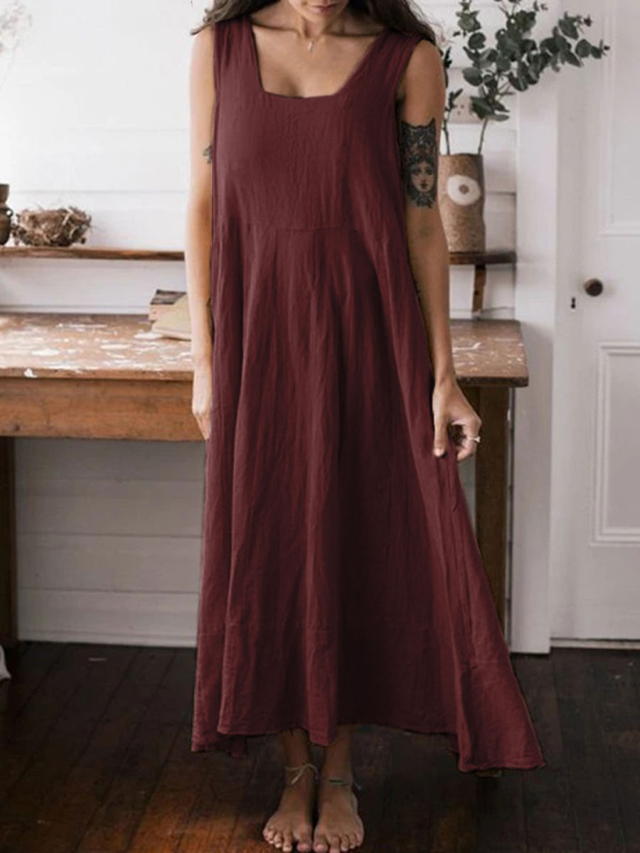 Cotton and Linen Casual Dress