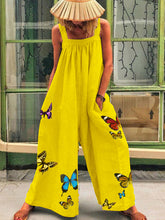 Load image into Gallery viewer, Romantic Pastoral Loose Butterfly Print Jumpsuit