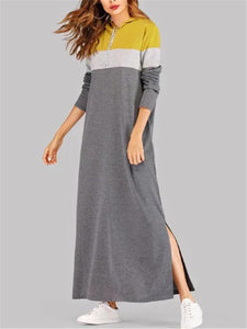 Loose Casual Daily Long Sleeve Hooded Long Dress