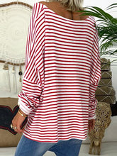 Load image into Gallery viewer, Large Neckline Casual Loose Striped Tops