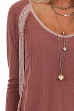 Load image into Gallery viewer, Waffle Knit Top With Long Sleeves