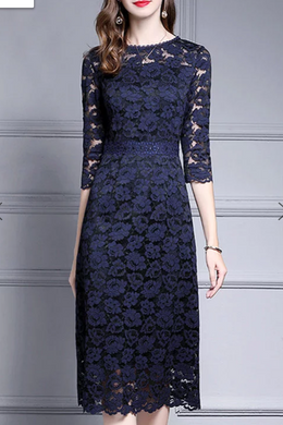 Slim Lace Dress Temperament Elegant Waist A Word Dress