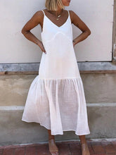 Load image into Gallery viewer, Plus Size Casual V Neck Solid Sleeveless Dresses