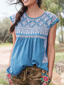 Bohemian Casual Vintage Loose Tee Top