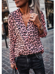 Fashion Casual Loose Leopard Shirt Top