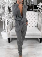 Load image into Gallery viewer, Casual Plain Surplice Neck Long Sleeve Suits