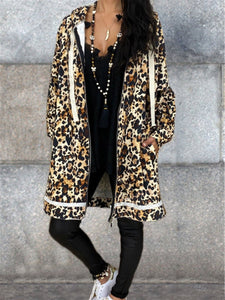 Casual Sexy Autumn And Winter Leopard Sports Jacket.