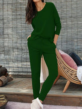 Load image into Gallery viewer, Crew Neck Two Pieces Pants Sets Suits